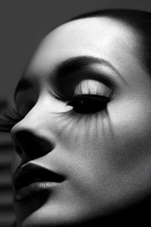 Butterfly Shadows No. 3, Beauty Portrait, Fine Art Photography Print, Black & White