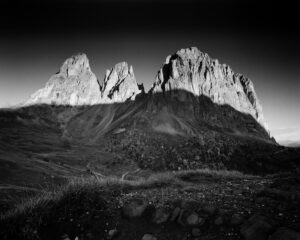 Dolomites Forcella, Italy Fine Art Photography, Black and White Print, Extra Large