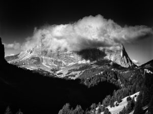 Dolomites Langkofel, Fine Art Landscape Photography, Black and White, Large Italy Print