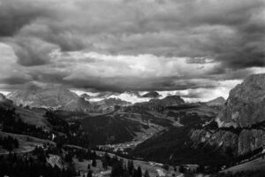 Dolomites Corvara, Italy Large Wall Print, Fine Art Photography, Black and White